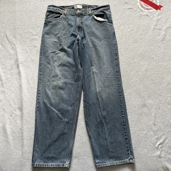 Vintage Levis SilverTab Jeans Mens 34x32 Blue Baggy Fit Denim 90s Y2K Hip Hop - Picture 1 of 10